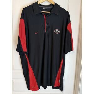 Nike Dri-Fit Georgia Bulldogs Men’s Black Polo Shirt XXL NCAA Golf Performance